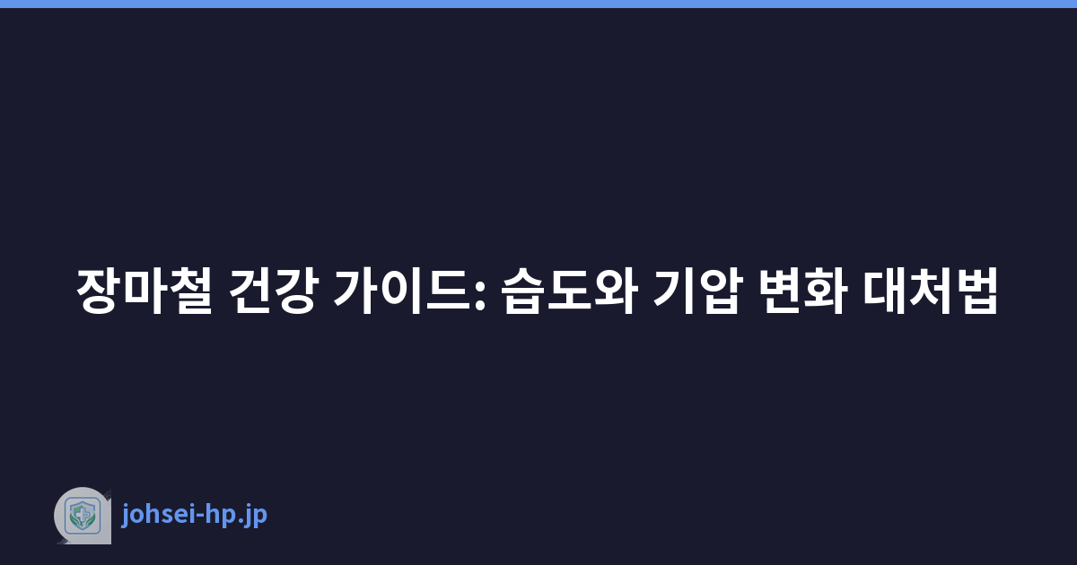 장마철 건강 가이드: 습도와 기압 변화 대처법
