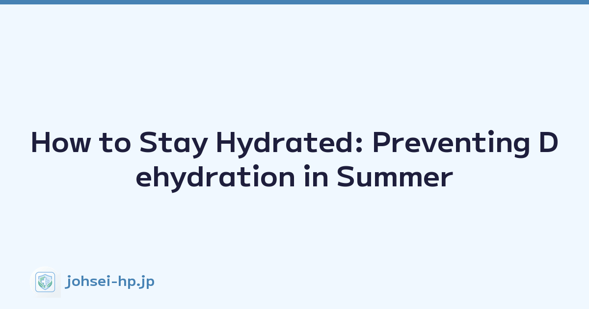 Featured image of post How to Stay Hydrated: Preventing Dehydration in Summer